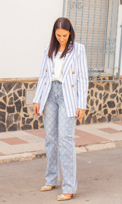 Blazer Rayas Azul