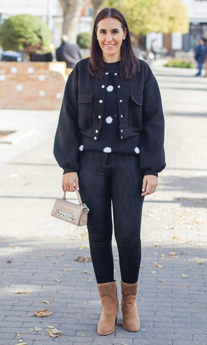 Jeans Basico Negro Jaspeado