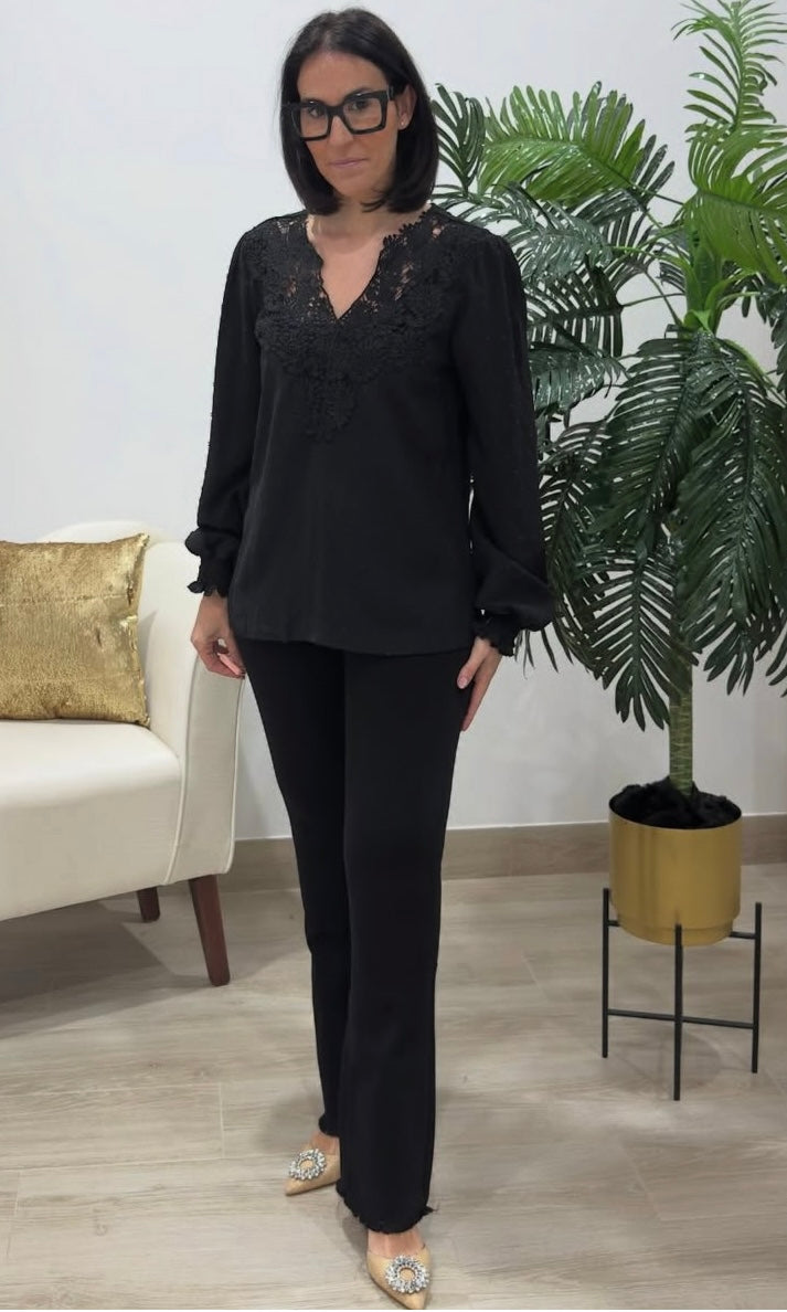 Jeans Negro Desflecado