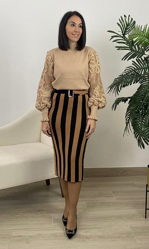 Falda Lápiz Marrón