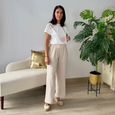 Pantalón Fluido Beige
