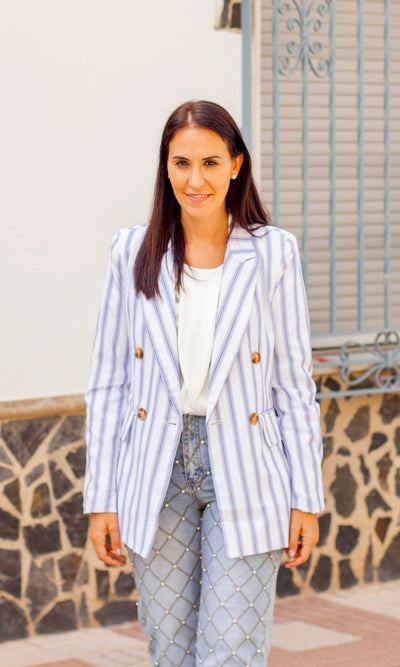 Blazer Rayas Azul