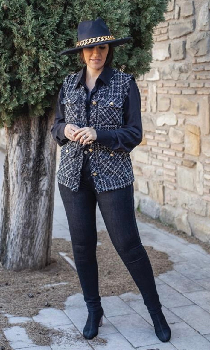 Jeans Basico Negro Jaspeado