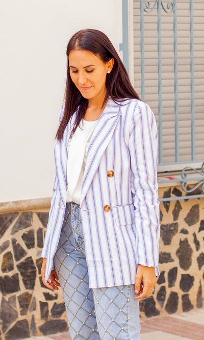 Blazer Rayas Azul