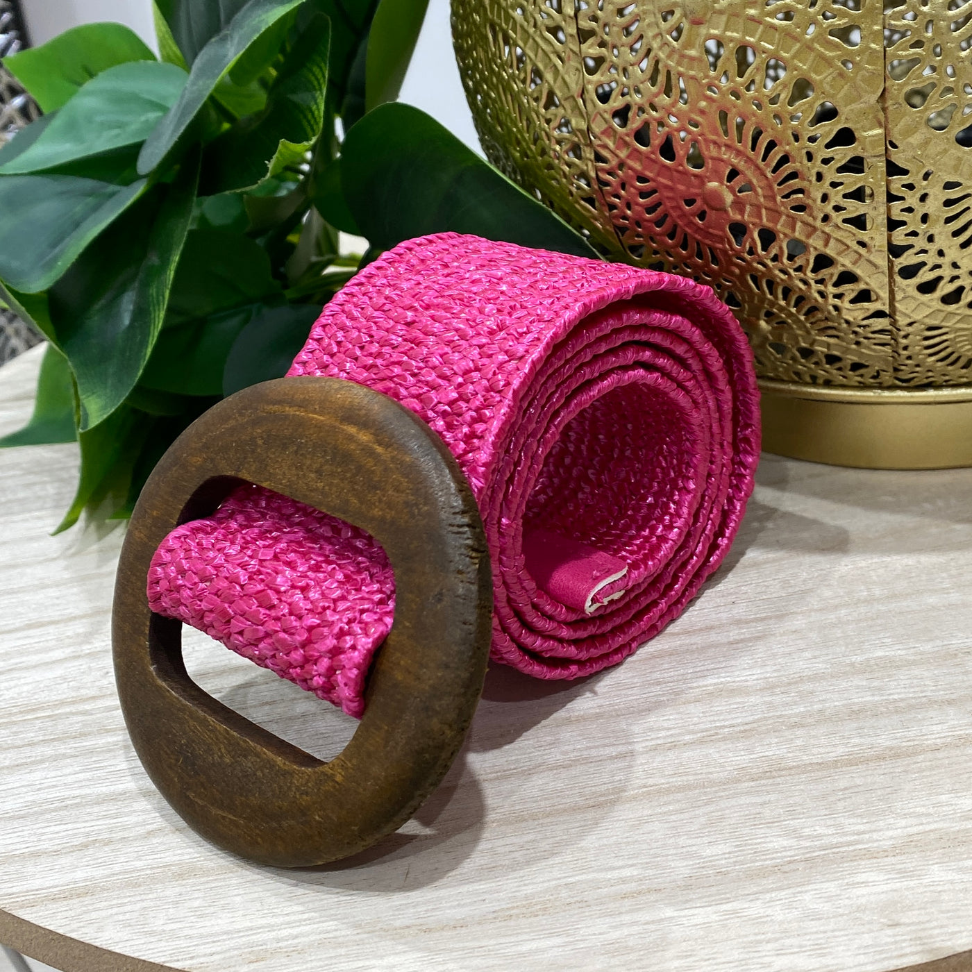 Cinturón Yute Fucsia