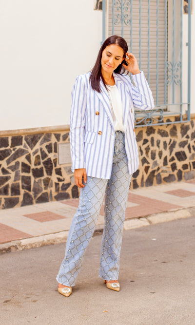 Blazer Rayas Azul