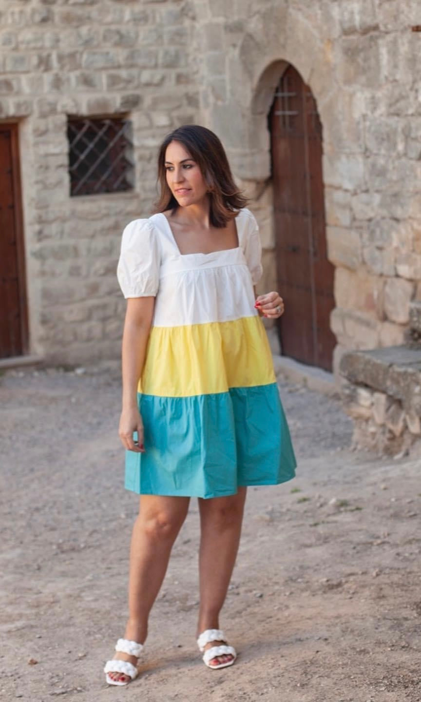 Vestido Tricolor