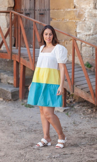 Vestido Tricolor