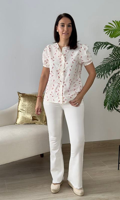 Jeans Marfil Desflecado