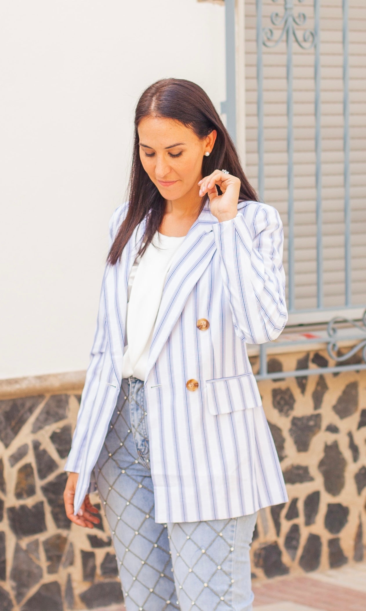 Blazer Rayas Azul