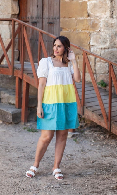 Vestido Tricolor