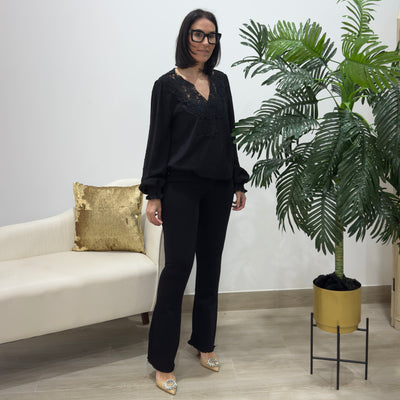Jeans Negro Desflecado