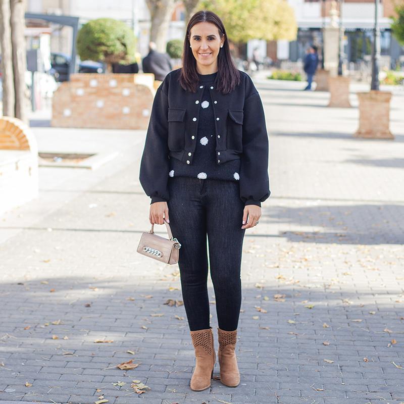 Jeans Basico Negro Jaspeado